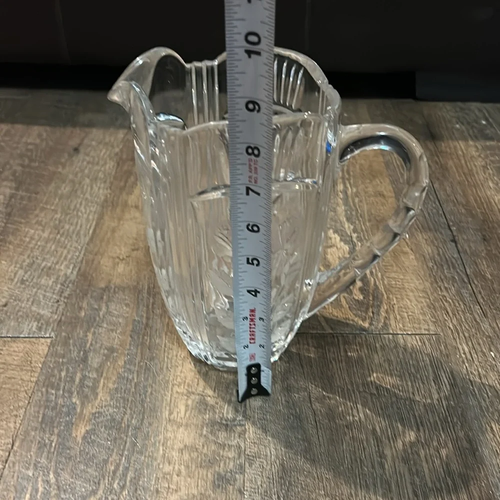 Darlington CRYSTAL CLEAR INDUSTRIES‎ Pitchers Hand Cut Floral 48oz